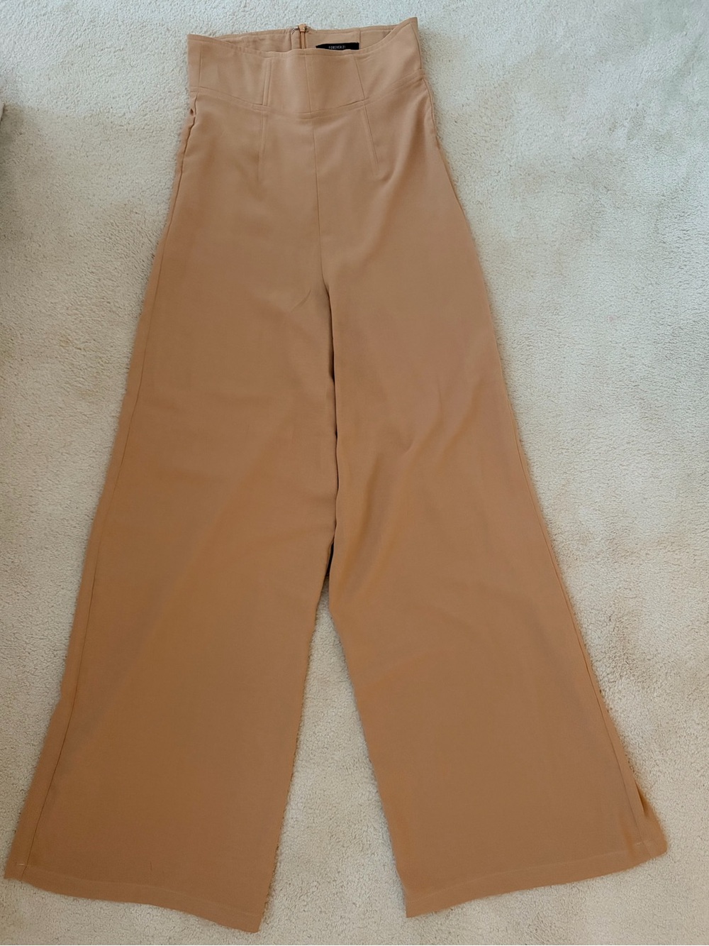 Forever 21 High Waist Wide Leg Pants Camel Brown NWOT Size XS